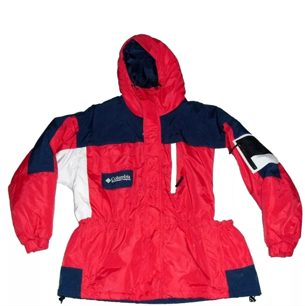 Columbia Mens sz. XL Winter Full Zip Hood Coat Jacket Red Navy Blue Grey New